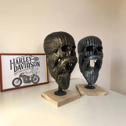 💀 Motorcycle Skull Helmet Holder – Garage Display Wall Mount