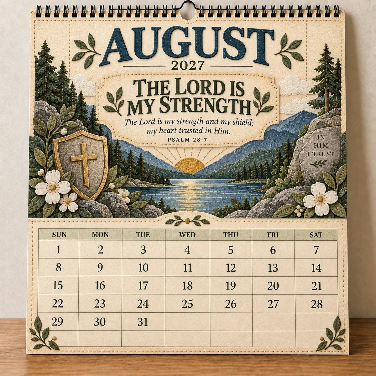 ✝️ 2027 Psalms Wall Calendar | Monthly Scripture & Christian Artwork