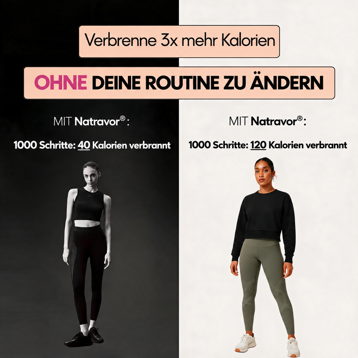 Natravor® Flex Shape Leggings-3-fache Fettverbrennung – Fett wird sogar im Sitzen verbrannt.