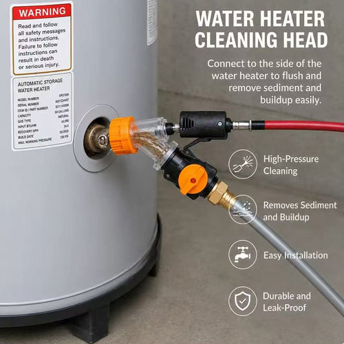 Universal Water Heater Cleaning Kit – Chemical-Free Sediment Remover with Rubber Gaskets