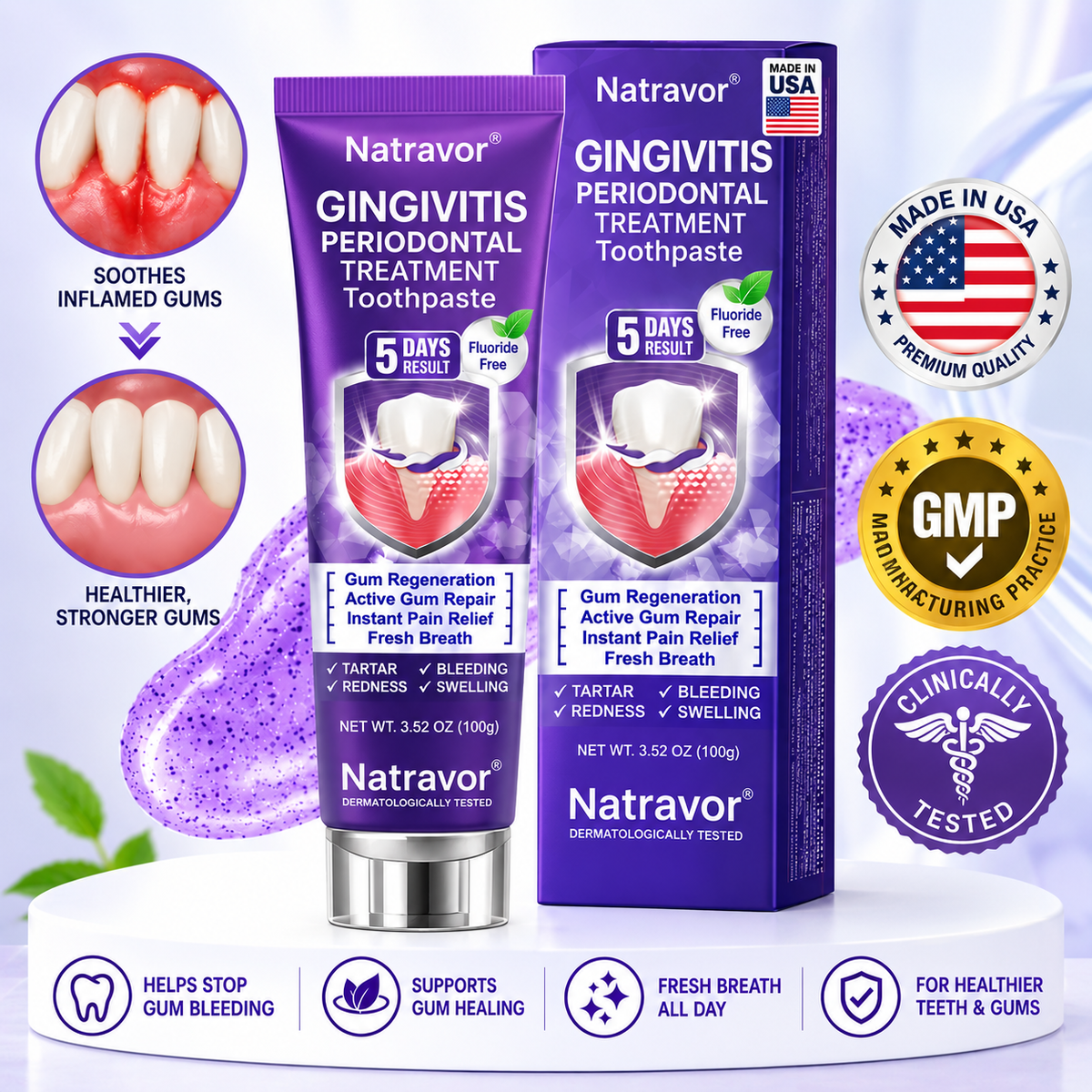 🦷𝐍𝐚𝐭𝐫𝐚𝐯𝐨𝐫® VioCore Bee Venom Gingivitis & Periodontitis Treatment Toothpaste