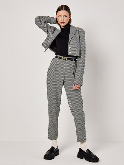 Dogtooth Cropped Blazer
