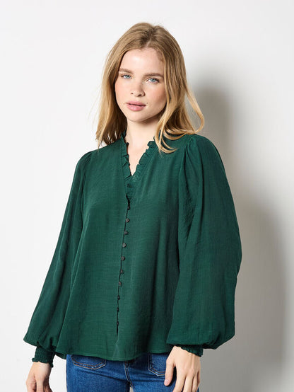 Ruffled collar blouse