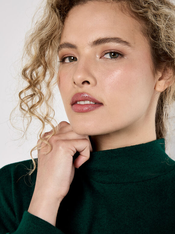 Mock Neck Oversized Soft Knit Top