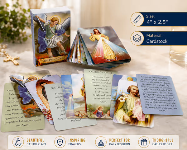 ✝️ Catholic PU Leather Holy Card Holder – Pocket Prayer Card Organizer with Snap Closure
