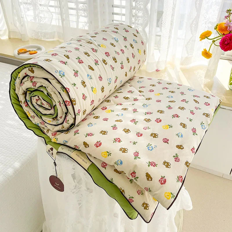 Double Layer Yarn Soybean Fiber Mother And Baby Grade Soft Glutinous Summer Cool Quilt