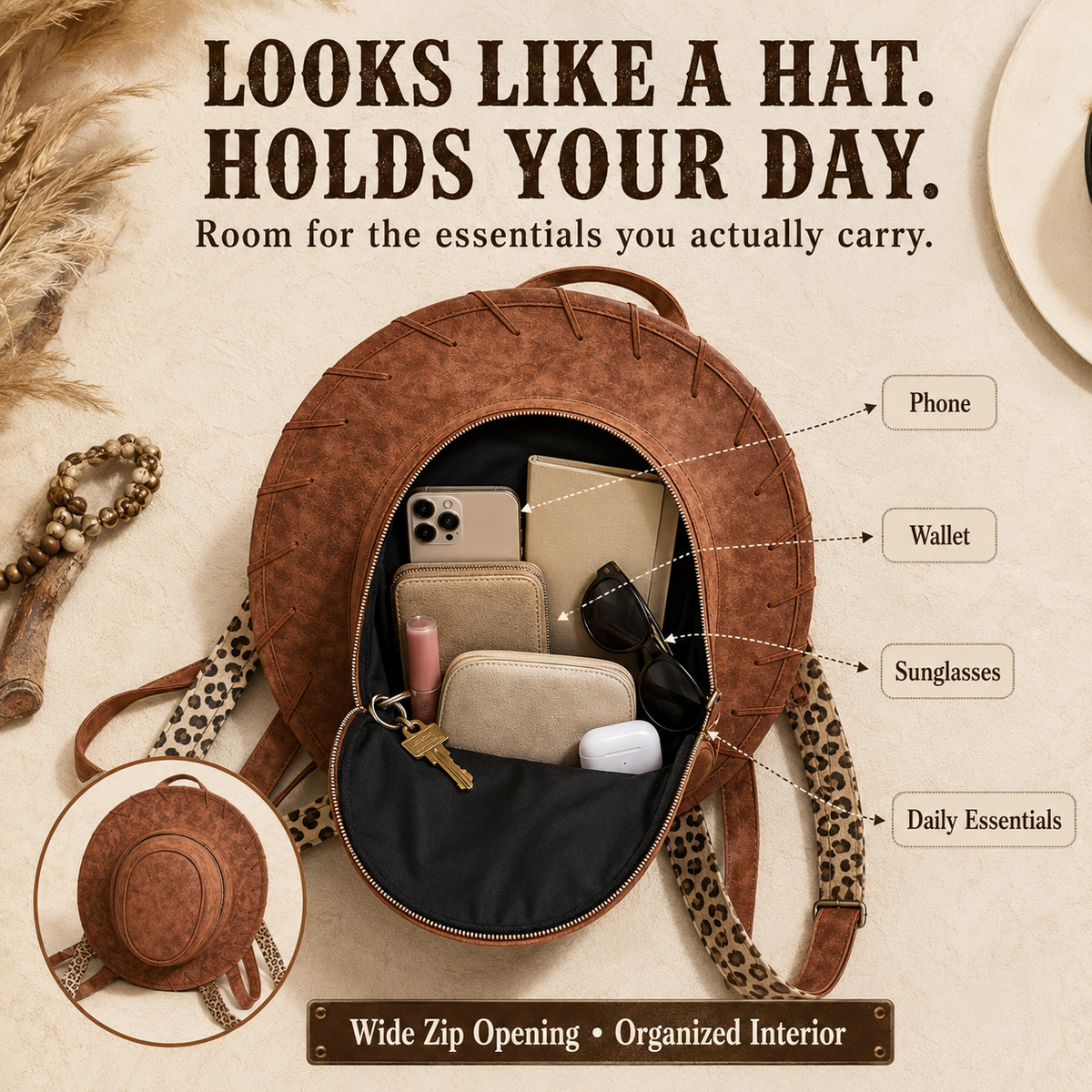 2026 Viral Cowboy Hat Backpack | Western Statement Bag