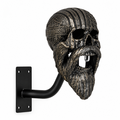 💀 Motorcycle Skull Helmet Holder – Garage Display Wall Mount