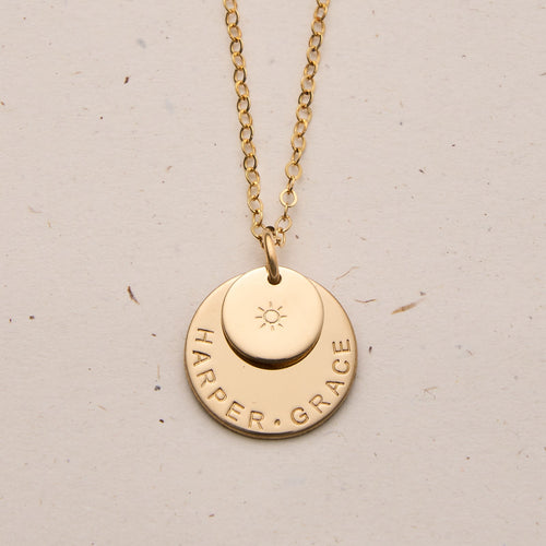 Large & Small Stacking Pendant Necklace