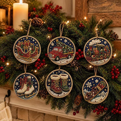 🎄Christmas Pearl Diamond Painting Pendant Kits(6 Pcs)