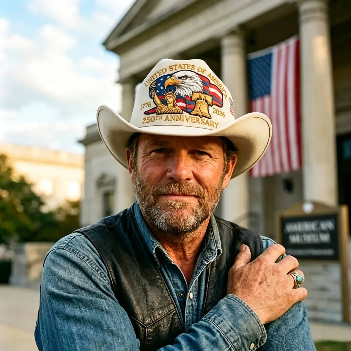 ⚡️Last Day 50% OFF - 250 Years Later — Still StandingTM Patriotic Cowboy Hat