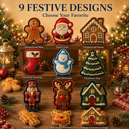 🎄 9-Design Christmas Mini Pie Mold Collection | Reusable Embossed Molds for Shaping Detailed Santa, Snowman, Reindeer, Tree & Holiday Pies
