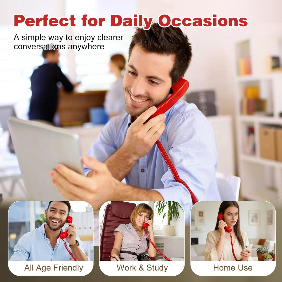 📞Retro Wired Telephone Handset for Smartphones | Vintage Style Phone Receiver