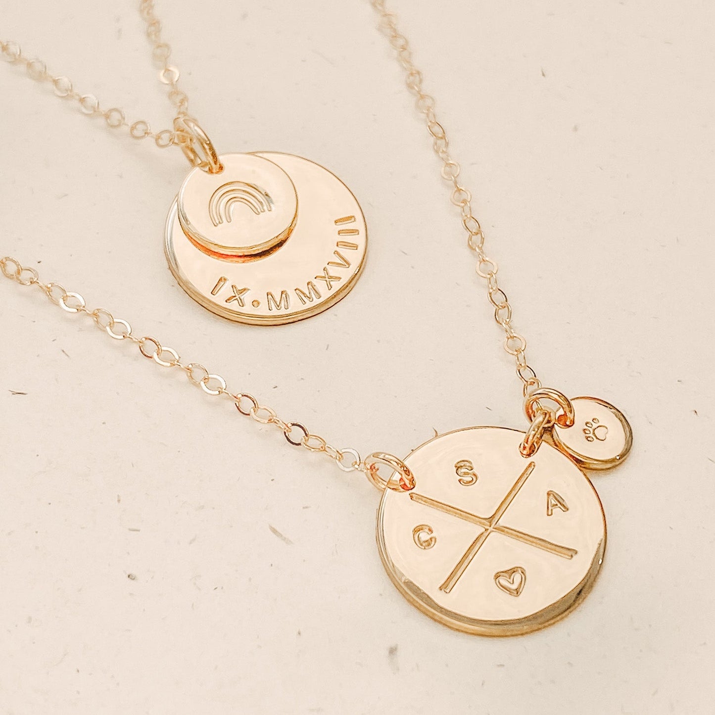 Large & Small Stacking Pendant Necklace