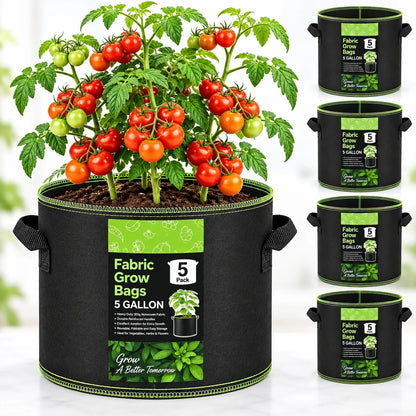 🌱 Elorysa 5-Gallon Grow Bags — Healthier Roots, Better Drainage & Easier Growing
