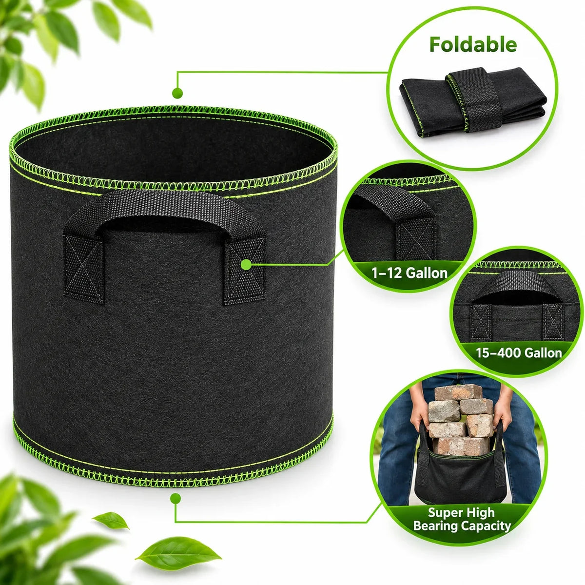 🌱 Elorysa 5-Gallon Grow Bags — Healthier Roots, Better Drainage & Easier Growing