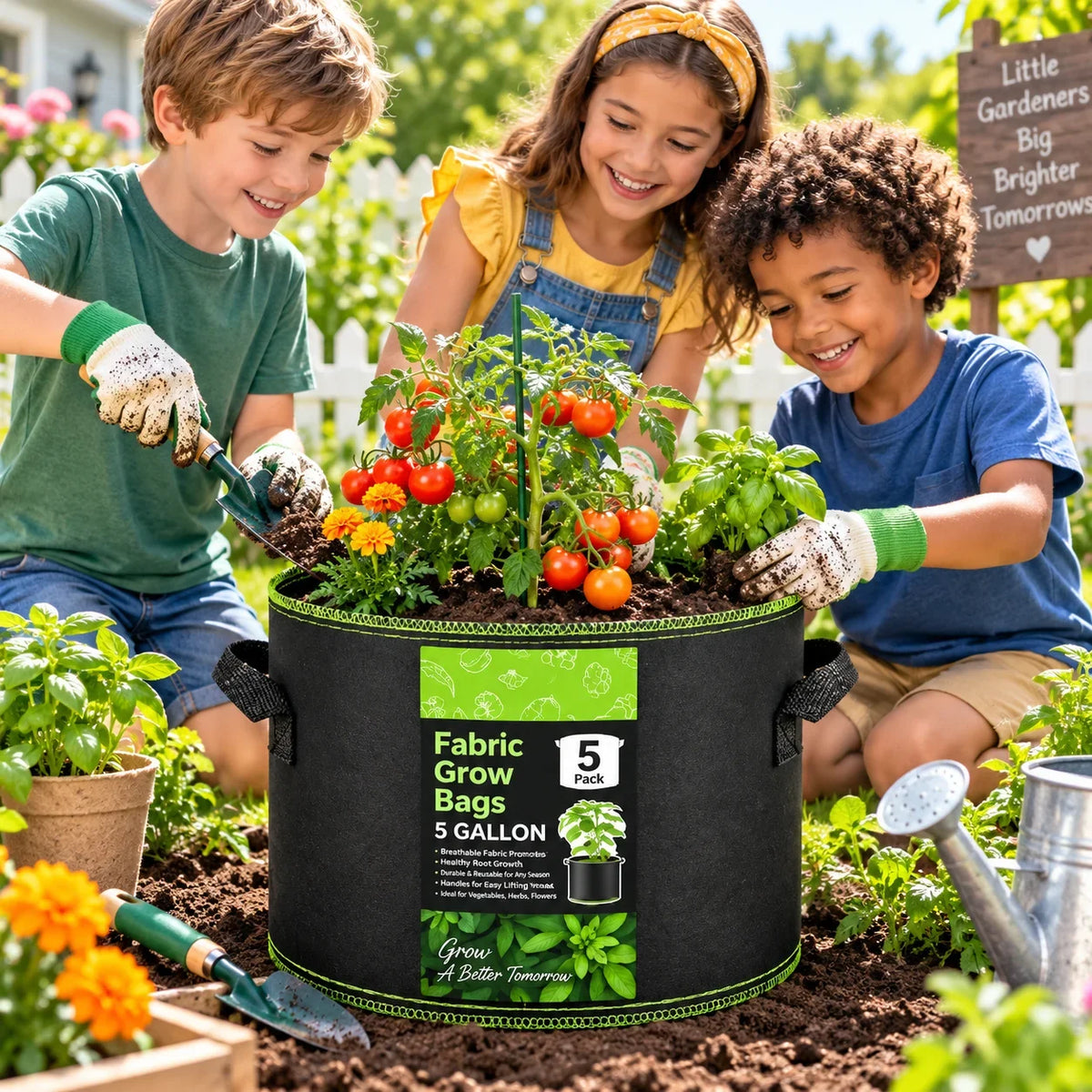 🌱 Elorysa 5-Gallon Grow Bags — Healthier Roots, Better Drainage & Easier Growing