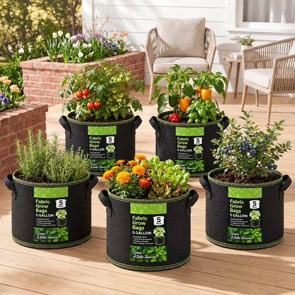 🌱 Elorysa 5-Gallon Grow Bags — Healthier Roots, Better Drainage & Easier Growing