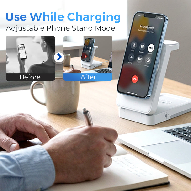 💡Miretha Wireless Charging Stand, Fast Charging Dock for iPhone with Adjustable Phone Stand Design