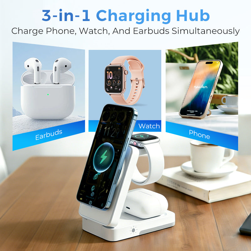 💡Miretha Wireless Charging Stand, Fast Charging Dock for iPhone with Adjustable Phone Stand Design