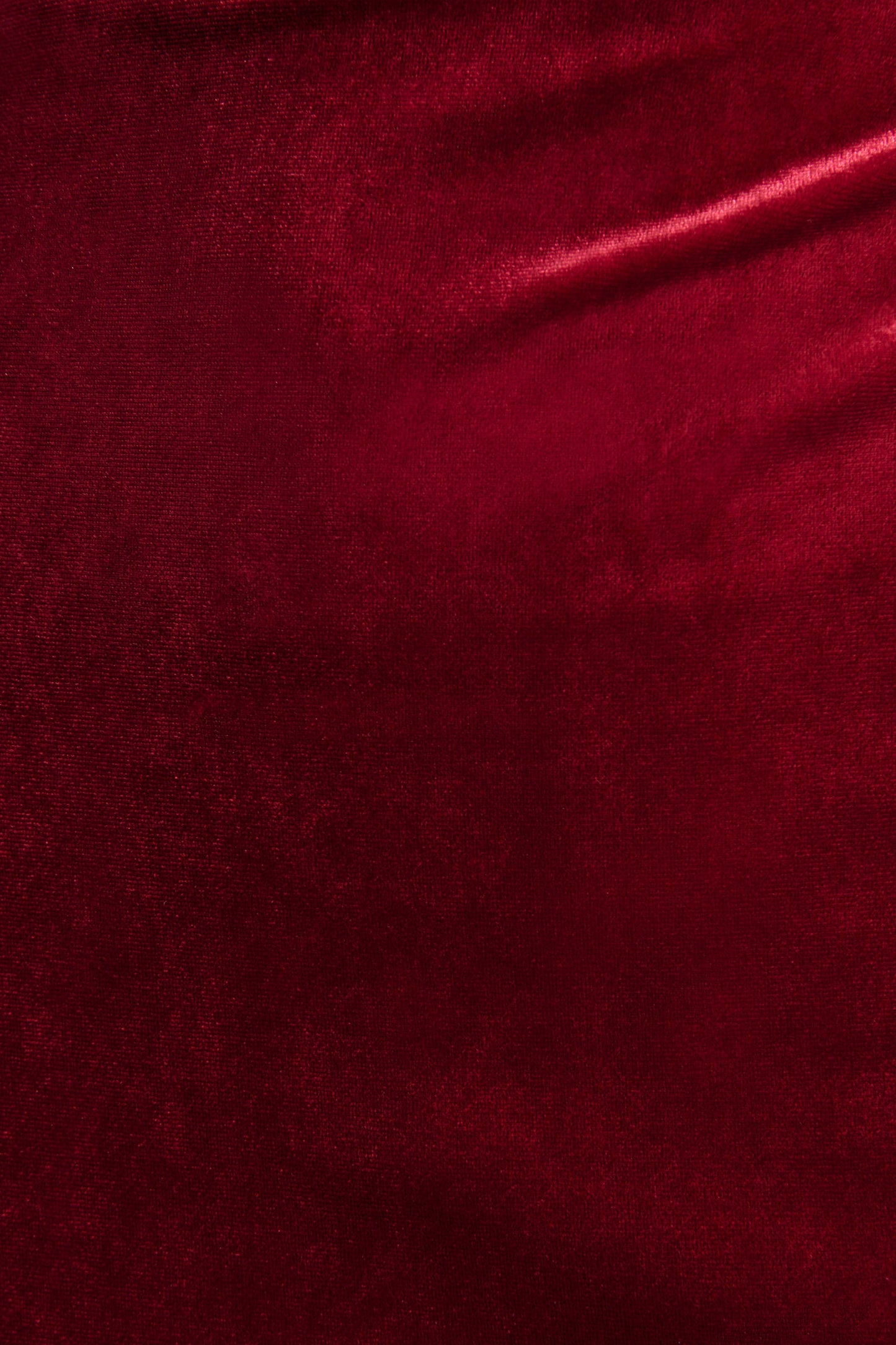 Burgundy Velvet High-Neck Midi Dress With Cap-Sleeves